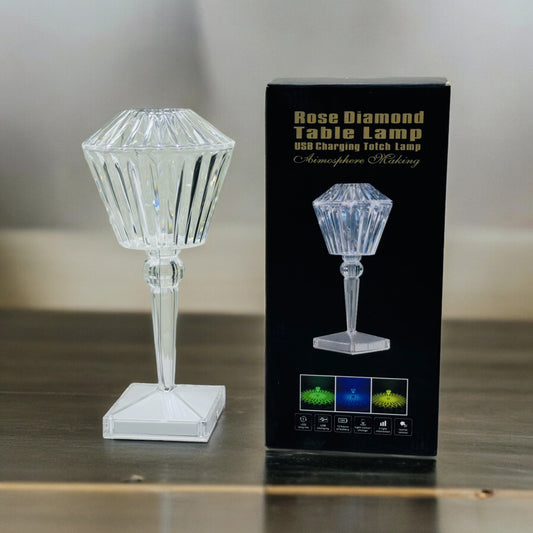 Rose Diamond Table Lamp - USB Charging & Touchable