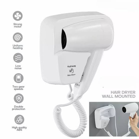 LANDIA WALL-MOUNTED HAIR DRYER – COMPACT & STYLISH FOR HOTELS & HOMES