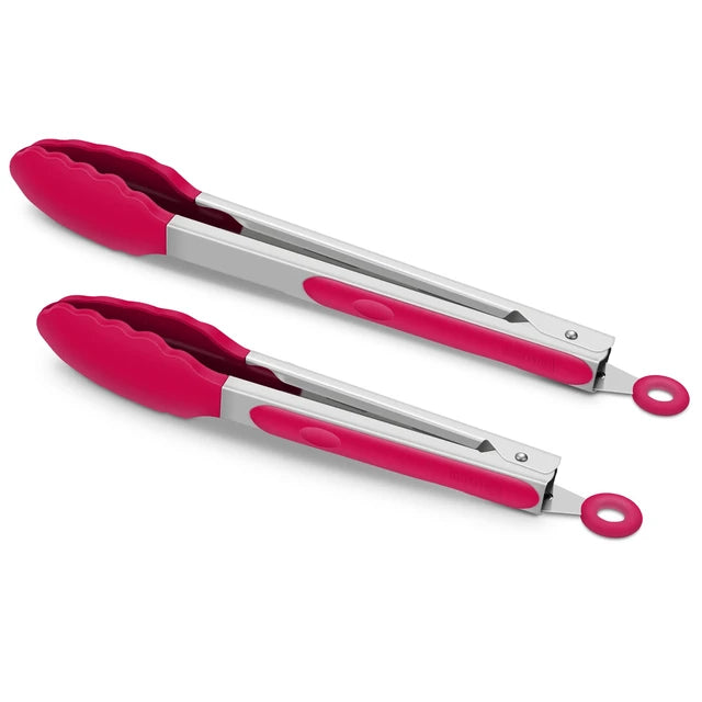 Silicone Food & Kitchen Tongs - 3 Pieces Set