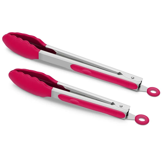 Silicone Food & Kitchen Tongs - 3 Pieces Set