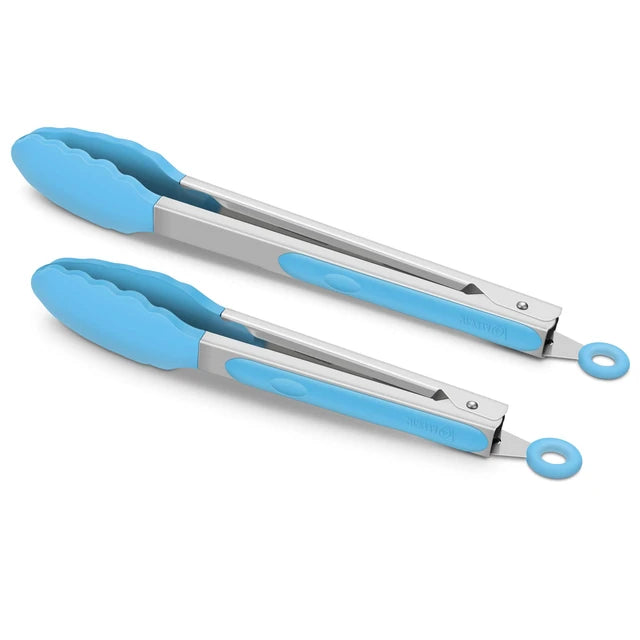 Silicone Food & Kitchen Tongs - 3 Pieces Set