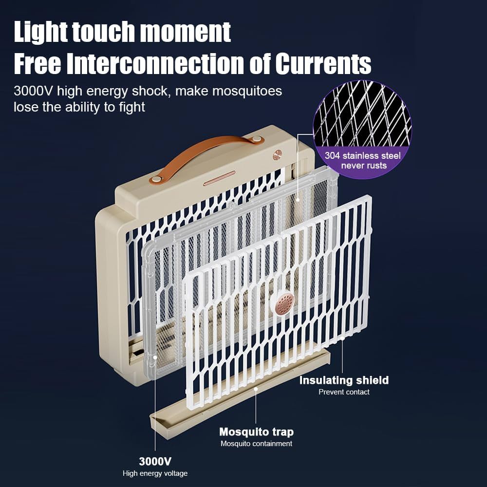 Sky Bird Portable Mosquito Zapper Indoor for Home 3000V Electric Bug Zapper Built-in 1800mAh