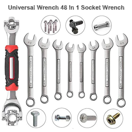 48-in-1 Universal Socket Wrench with 360 Degree Rotating Head or Spanner