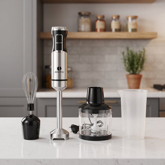 4-in-1 Electric Hand Blender Set | Stainless Steel Immersion Blender with Chopper & Whisk - Armaa Store Pk