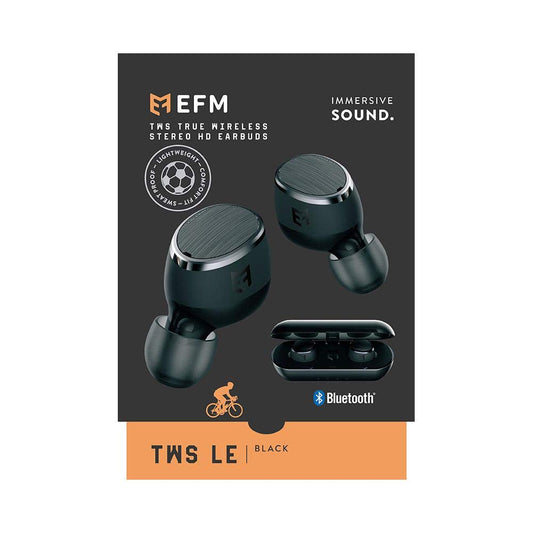 EFM TWS True Wireless Stereo Earbuds - Jet Black