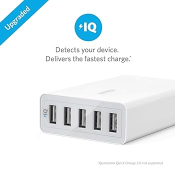 Anker PowerPort 5 40W - Smart IQ USB Charger with 5 Ports