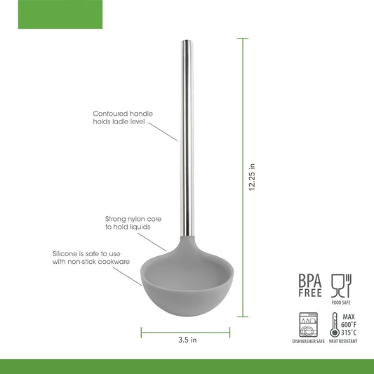 Stainless Steel Silicone Soup Ladle