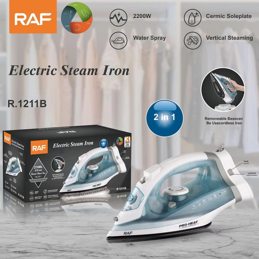 RAF 2-in-1 Wireless Electric and Steam Iron 2200W - R.1211B