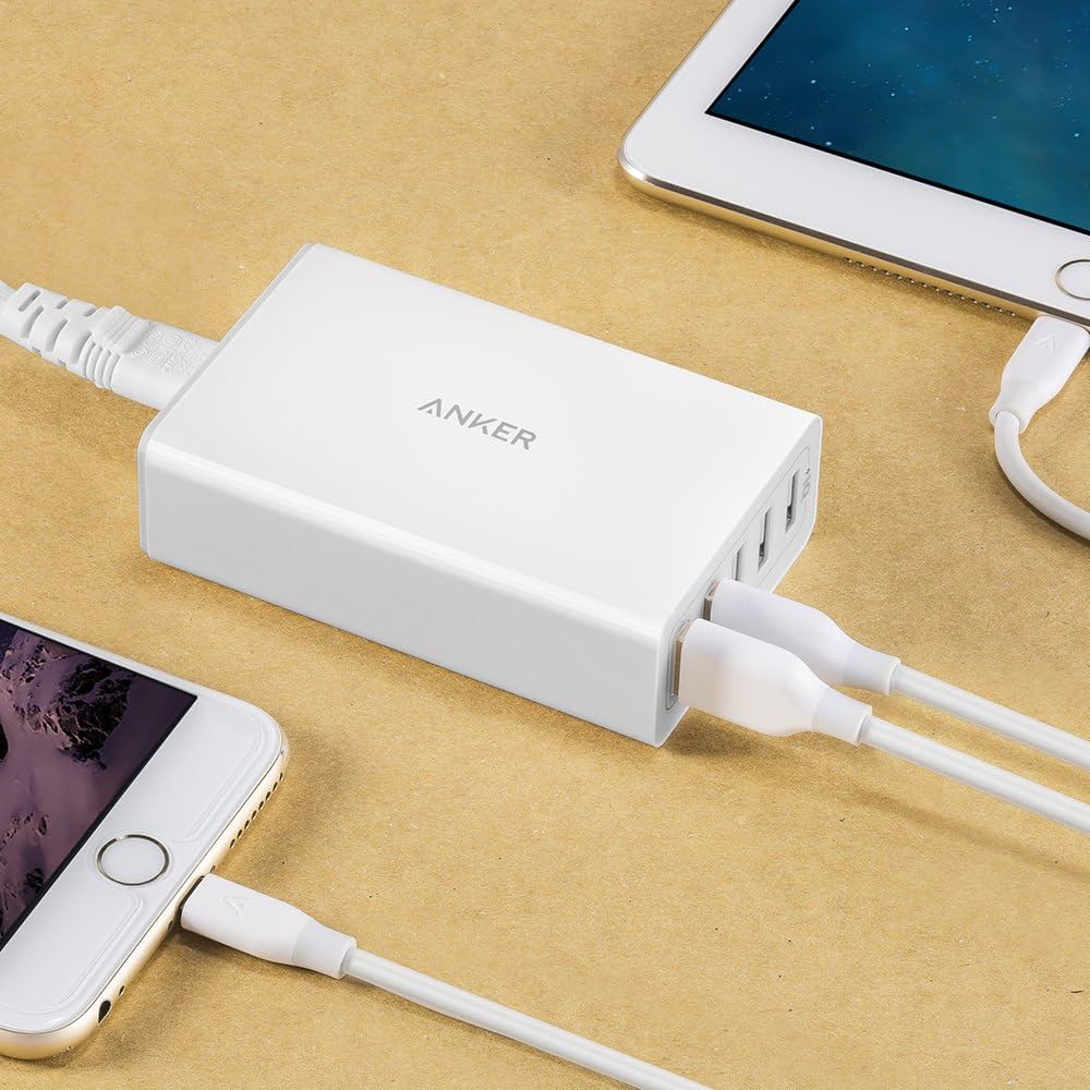 Anker PowerPort 5 40W - Smart IQ USB Charger with 5 Ports