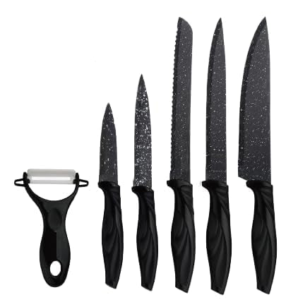 Knife Set 6-Piece Stainless Steel Kitchen Knife Set with 10pcs Car Gift