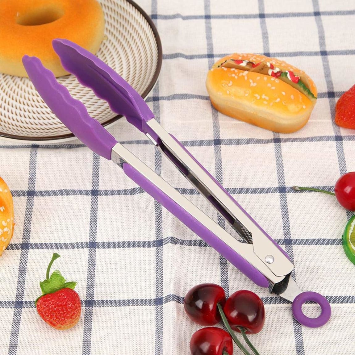 Silicone Food & Kitchen Tongs - 3 Pieces Set