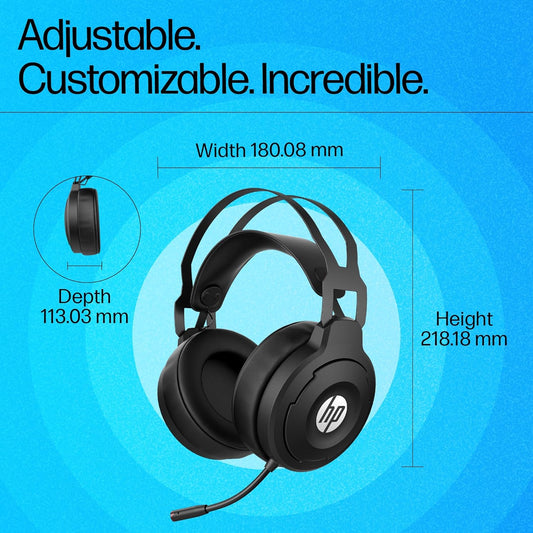 HP X1000 Wireless USB Over Ear Gaming Headphones with 7.1 Surround Sound with Mic/ 50 mm Drivers (Form Expired)