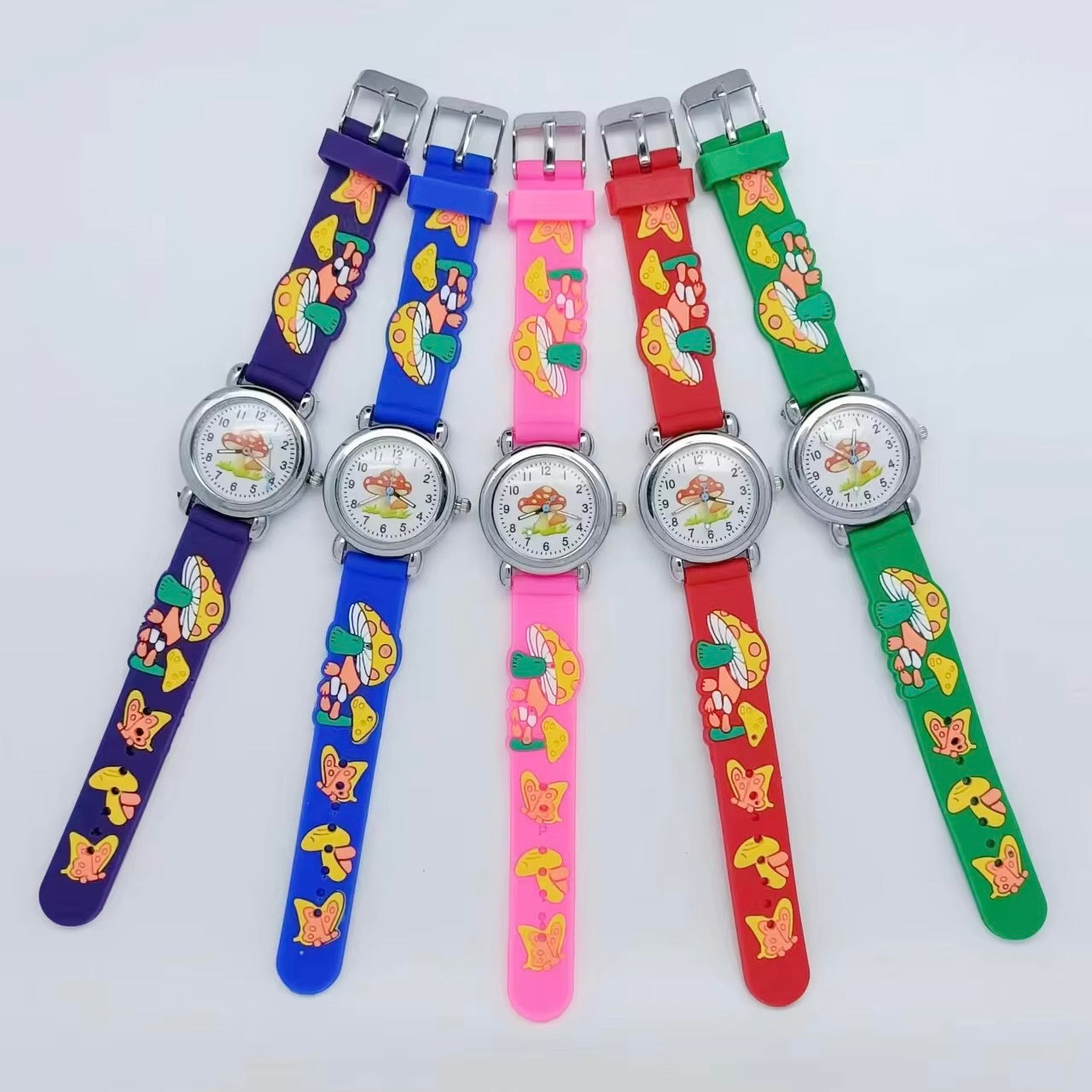 3D Doll Character Analog Watch For Kids | 4pcs Set