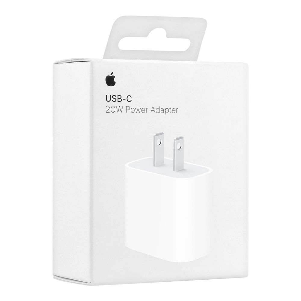 Apple USB-C power adapter packaging on a white background
