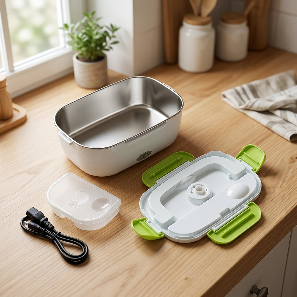 Portable Electric Lunch Box – Stainless Steel Food Warmer