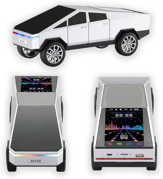 Cybertruck Car Shaped Wireless Bluetooth Speaker – Premium Portable Stereo Sound with LED Lights
