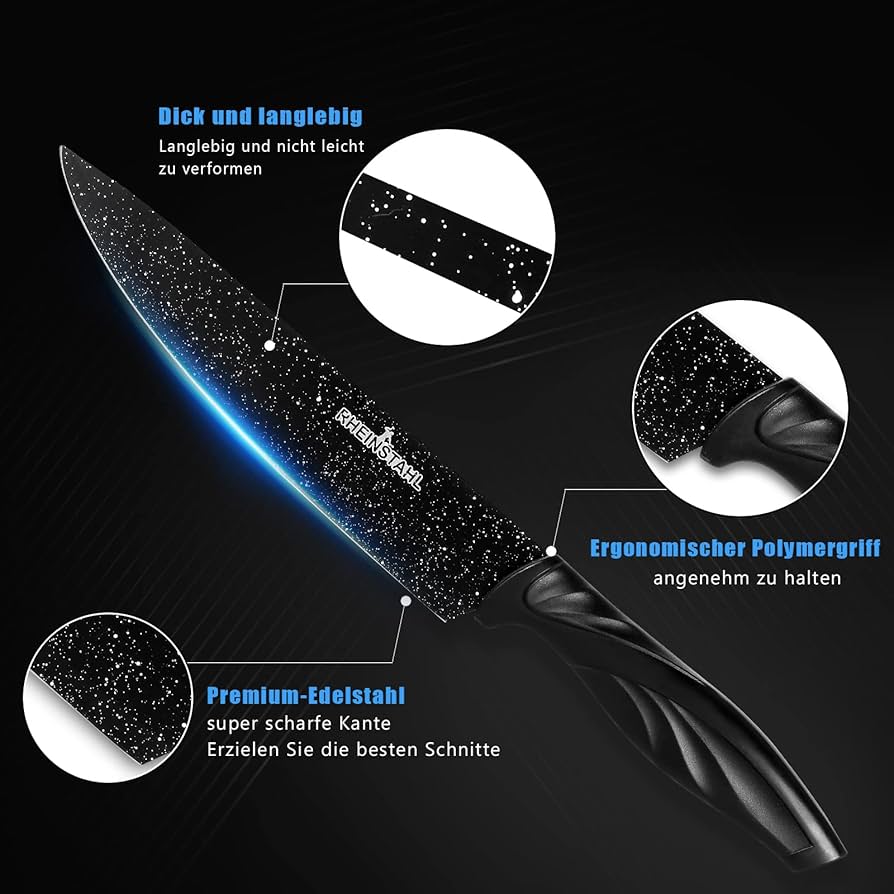 Knife Set 6-Piece Stainless Steel Kitchen Knife Set with 10pcs Car Gift