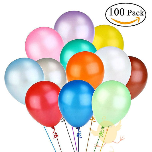 100 Pcs Party Balloons with 1 Hand Balloon Air Pump