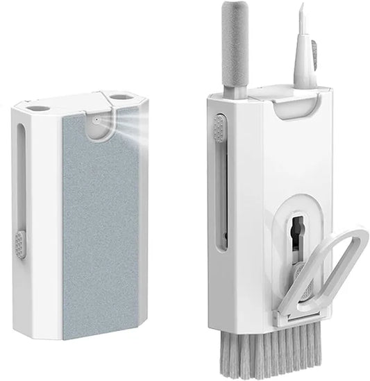 Multifunctional 8-in-1 Gadget Cleaning Kit with Mobile Holder Cleaning Pen, Screen Cleaner Spray, Cleaning Brush, for Smartphone, Tablet, Laptop, Earbuds