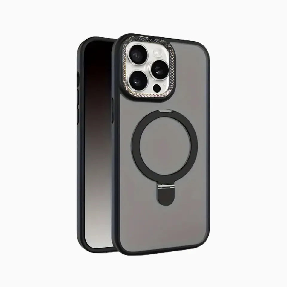 Phone case with a ring holder on a white background