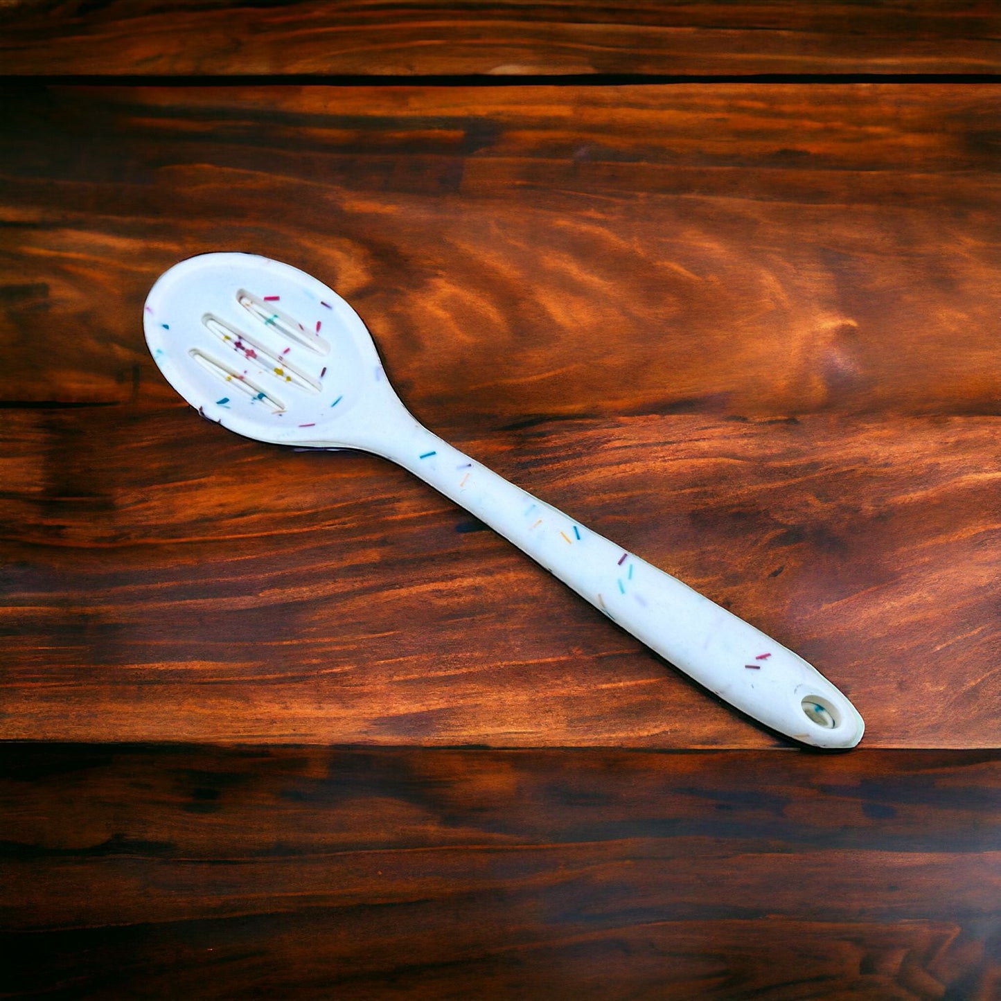 Non-Stick Silicone Spatula for Cooking - Rainbow Dot Design