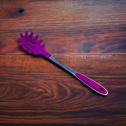 Staineless Steel Silicone Slotted Pasta, Noodle & Spaghetti Spoon