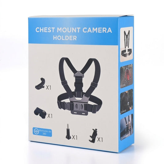 Adjustable Chest Mount Phone & Action Camera Holder – 360° Rotatable Hands-Free Strap - Armaa Store Pk