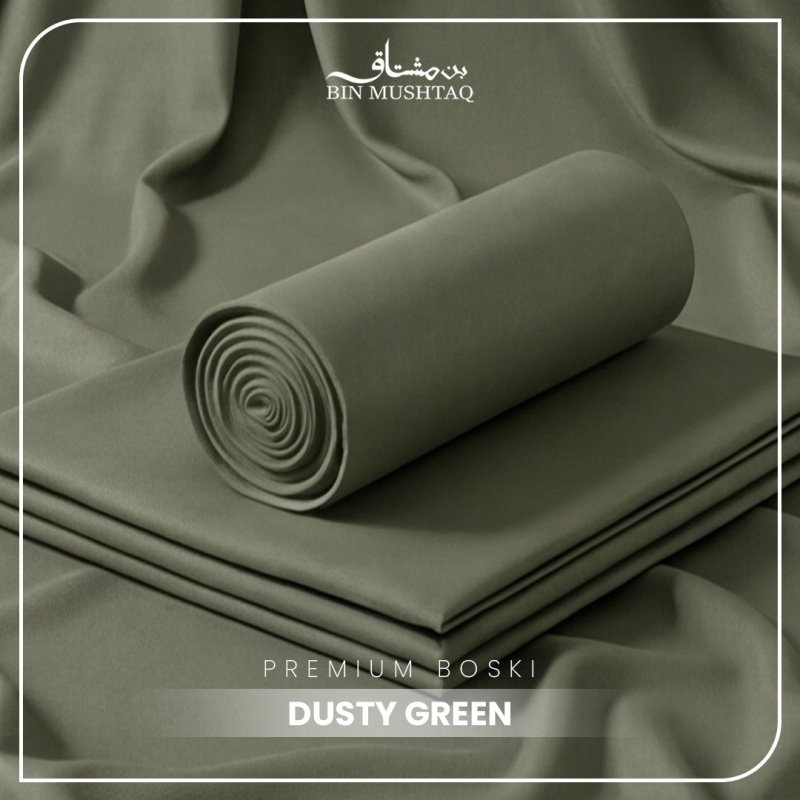Dusty Green - Imperial Original Unstitched Boski - Bin Mushtaq