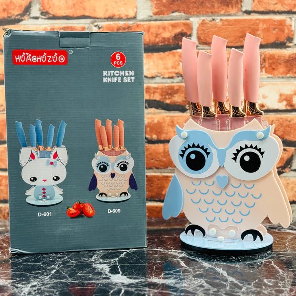 Huachuzu Kitchen Knife Set Wheat Stalk Six-piece Cartoon Knife - Armaa Store Pk