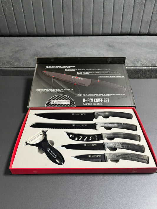 Imperial Collection 6-Pcs Marble Coated Knife Set (IM-SHN5-STN) - Armaa Store Pk