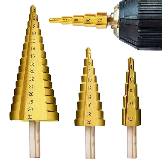 Workzone 3 Piece HSS Step Drill Set - Size (4mm-32mm)