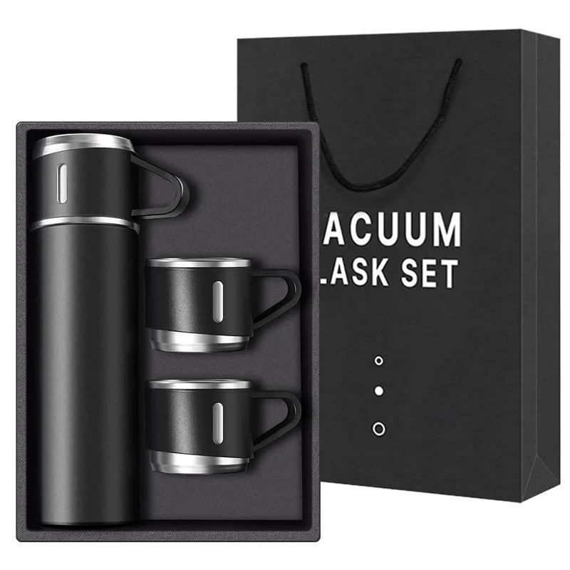 Vacuum Flask Bottle with 3 Extra Cups - 500ml