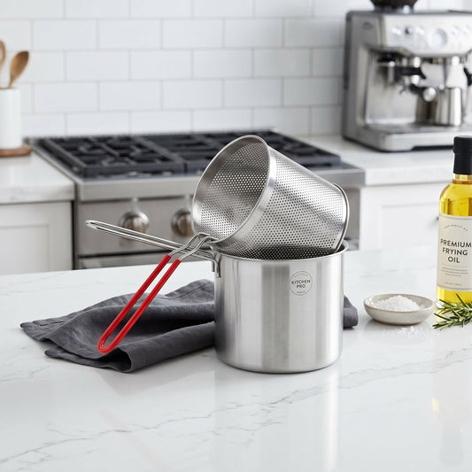 Premium Stainless Steel Deep Fryer Pot with Removable Basket - Armaa Store Pk