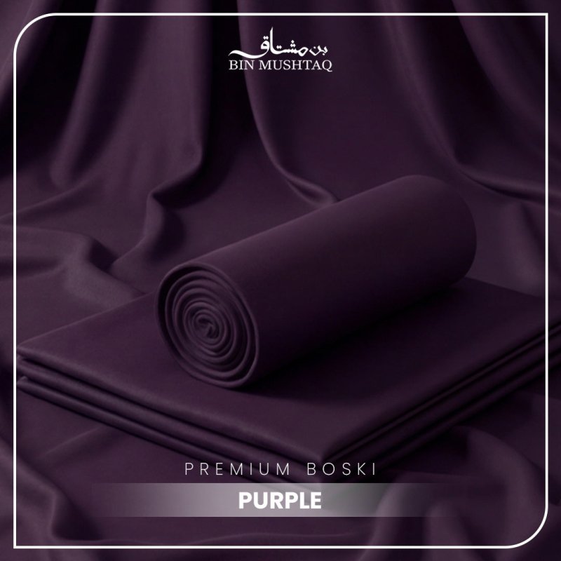 Purple - Imperial Original Unstitched Boski - Bin Mushtaq