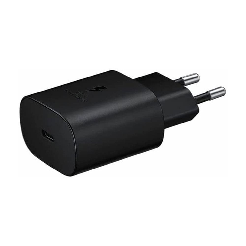Black plug adapter on a white background