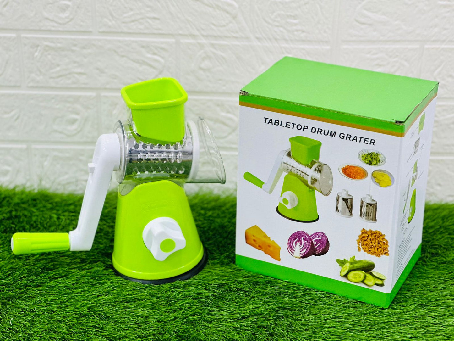 3-in-1 TableTop Drum Grator - Vegetable Grinder