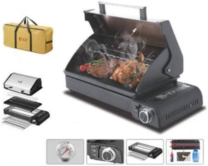 Portable Grill Set with Protective Cover - Compact & Versatile Cooking Solution