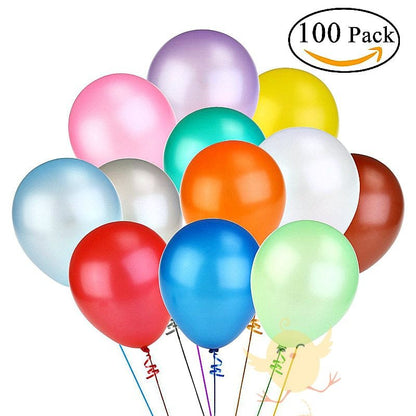 100 Pcs Party Balloons with 1 Hand Balloon Air Pump - Armaa Store Pk