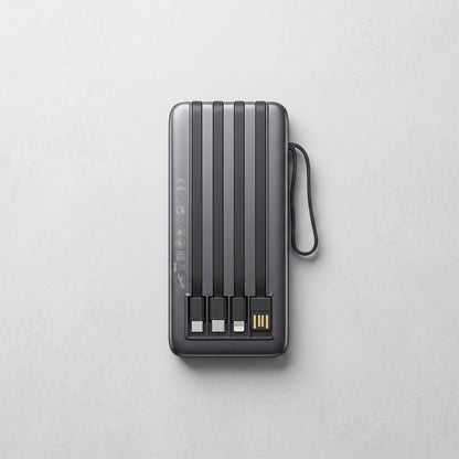 10000mAh Fast Charging Power Bank with Built-in Cables | Universal Portable Charger - Armaa Store Pk