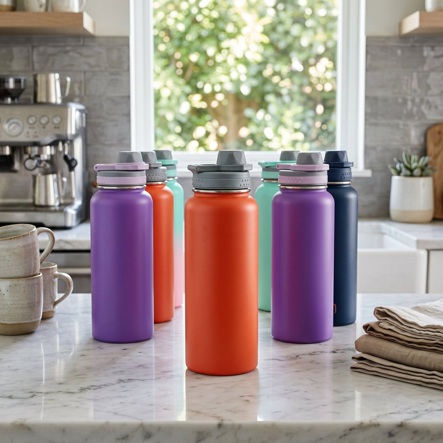 1000ml Stainless Steel Insulated Water Bottle – Leakproof Vacuum Flask with Carry Handle - Armaa Store Pk