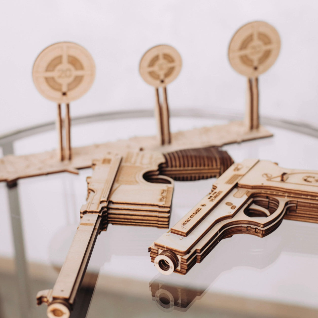 Set of Guns is a customized wooden 3D