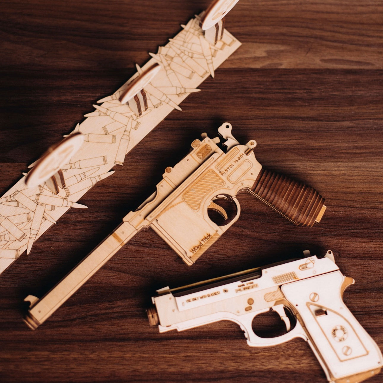 Set of Guns is a customized wooden 3D