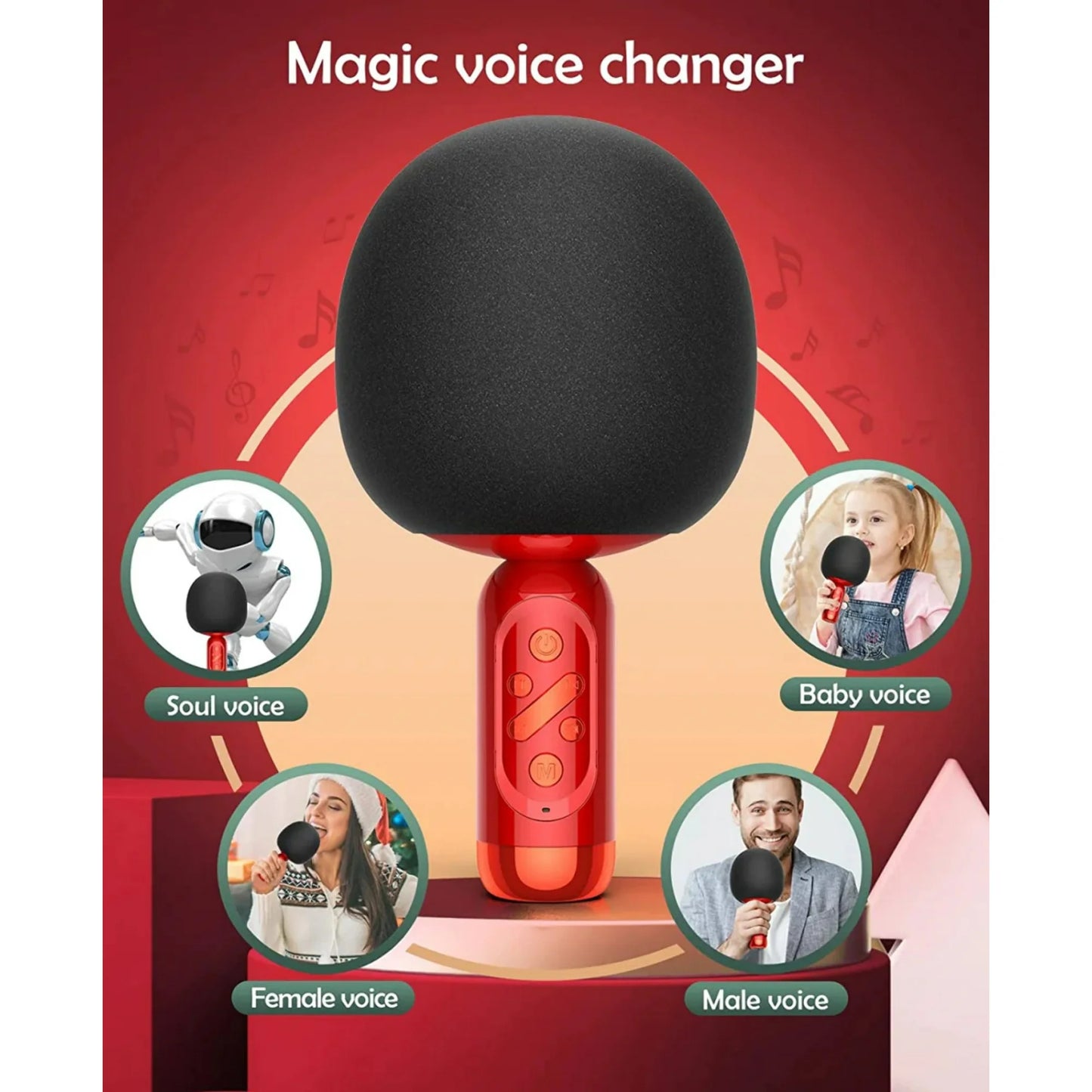 XZL Magic Voice Wireless Bluetooth Karaoke Microphone with Speaker, Karaoke Microphones for Kids and Adults, Home Party Birthday