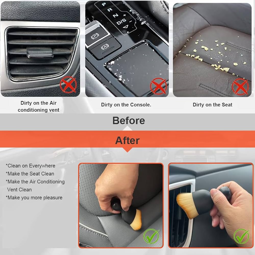 2 Pack Car Detailing Brush, Car Brush for Detailing Interior Soft Bristles - Armaa Store Pk