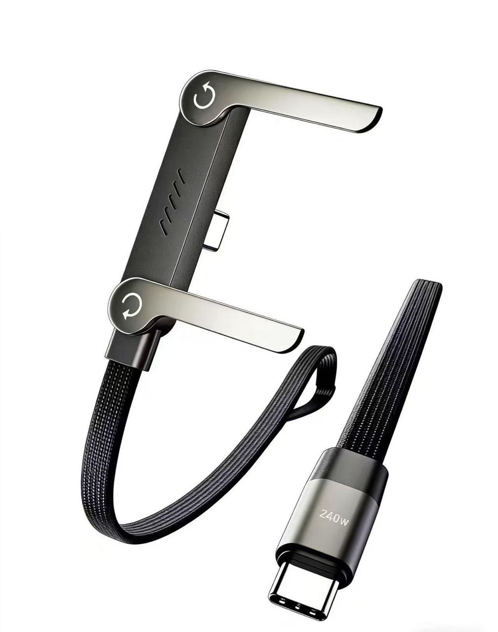 240W 2-in-1 C to C Charging Cable with Phone Stand 1.5m length - Armaa Store Pk