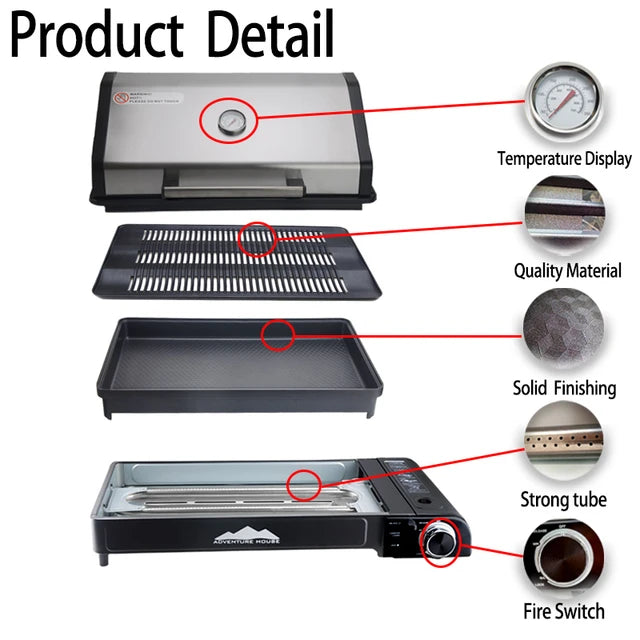 Portable Grill Set with Protective Cover - Compact & Versatile Cooking Solution