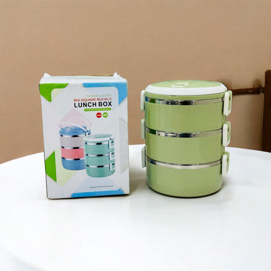 3-Layer Insulated Lunch Box For Boys – Stainless Steel & Durable - Armaa Store Pk