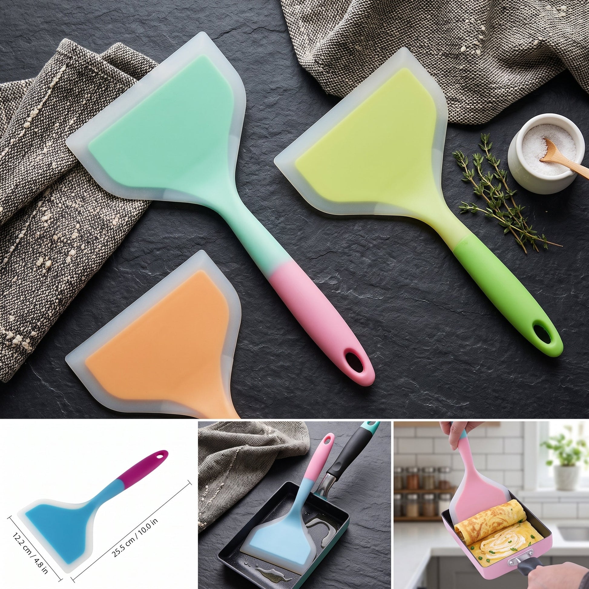 3-Piece Silicone Spatula Set | Non-Stick Heat-Resistant Kitchen Turner Set - Armaa Store Pk