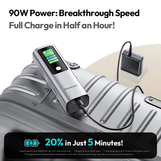 10000mAh 130W Fast Charging Power Bank – Pocket-Size USB-C PD Portable Charger for Laptops, Smartphones, Tablets & Gaming Consoles