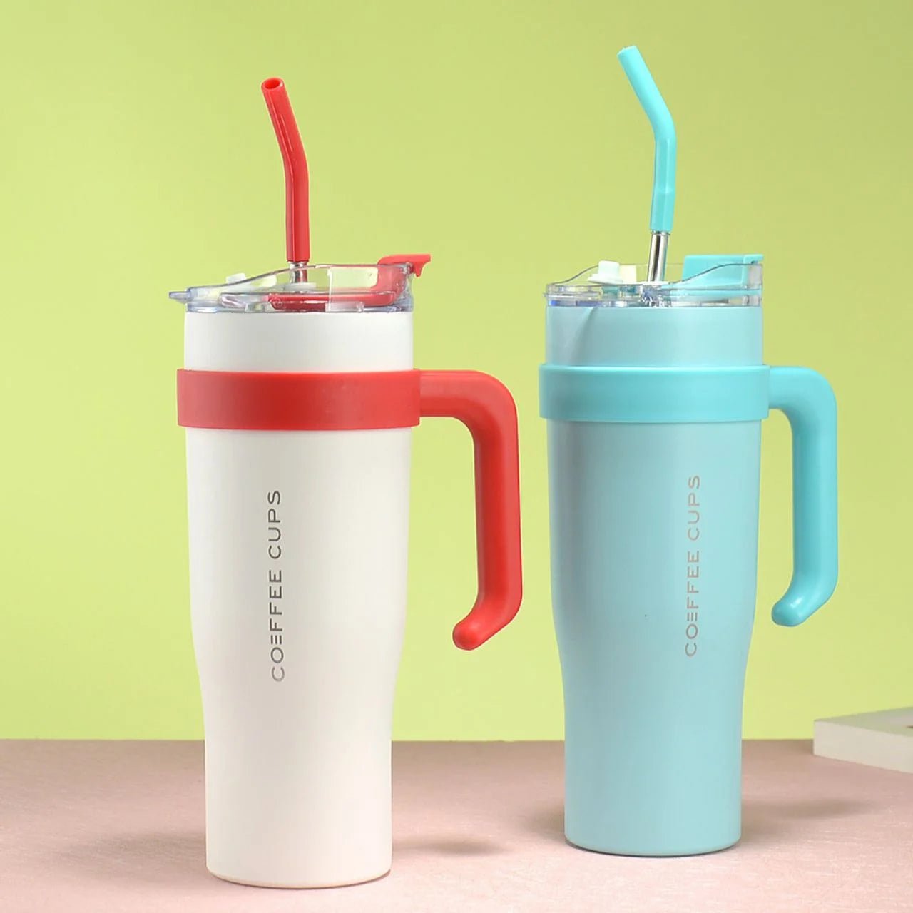 40oz Stainless Steel Insulated Tumbler Mug with Handle & Straw – 1200ml Large Capacity Travel Cup - Armaa Store Pk